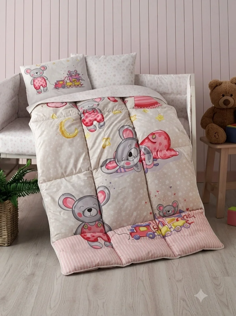 CROWN CRYSTAL TEDDY GIRL BABY SLEEP SET