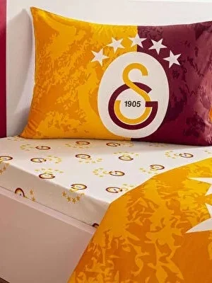 TAÇ LİSANSLI GALATASARAY 5.YILDIZ PAMUK TEK KİŞİLİK NEVRESİM TAKIMI