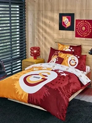 TAÇ LİSANSLI GALATASARAY 5.YILDIZ PAMUK TEK KİŞİLİK NEVRESİM TAKIMI