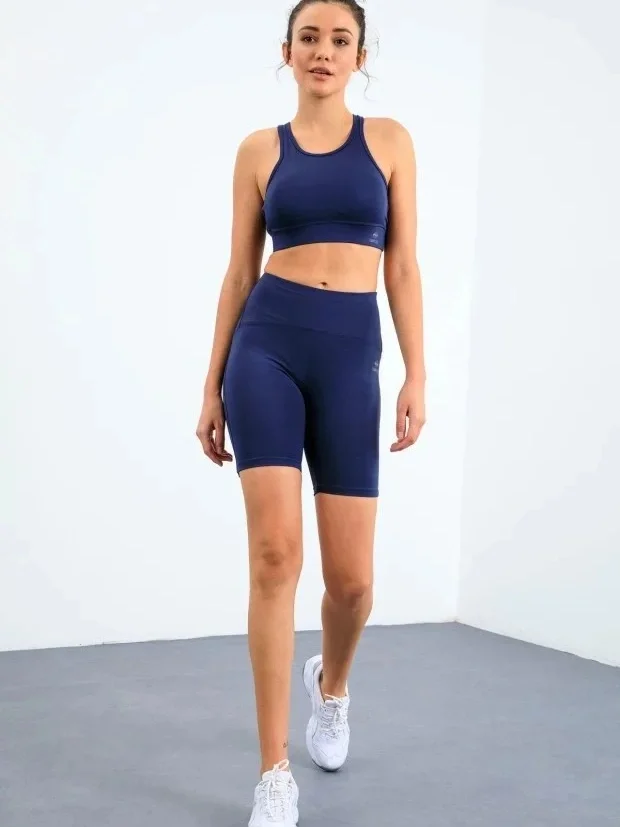 TOMMY LİFE T10BY-95302_01 BAYAN ATLET-BİSİKLETÇİ TAYT TAKIMI İNDİGO