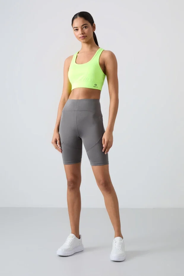 TOMMY LIFE T15BY-91013 WOMENS CYCLIST TIGHTS DARK GRAY