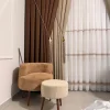 NIVEMESHOME ROMA LINEN 1/3 DENSE PILE COFFEE BACKGROUND CURTAIN APM