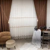 NIVEMESHOME ROMA LINEN 1/3 DENSE PILE COFFEE BACKGROUND CURTAIN APM