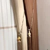 NIVEMESHOME ROMA LINEN 1/3 DENSE PILE COFFEE BACKGROUND CURTAIN APM