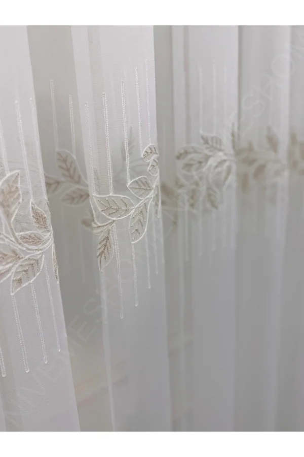 NIVEMESHOME 2572 V- 117 HERA GOLD 1/3 PILELI BAMBU TÜL PERDE