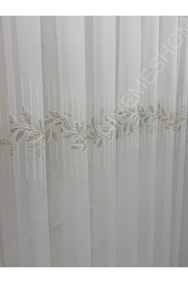 NIVEMESHOME 2572 V- 117 HERA GOLD 1/3 PILELI BAMBU TÜL PERDE