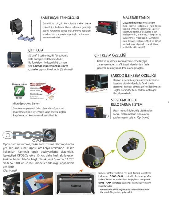 Summa OPOS-CAM S2 TC140 135 cm Tanjant Folyo Kesici