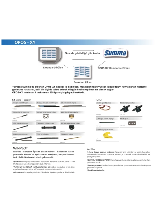 Summa OPOS-CAM S2 TC140 135 cm Tanjant Folyo Kesici