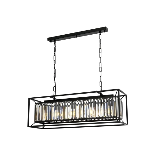 Av-60029-4Y-Bsy Siyah Boyalı Modern Avize E27 Metal Kristal 80X22Cm