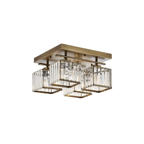 Av-60230-4E Eskitme Kaplama Modern Avize E27 Metal Kristal 40X40Cm