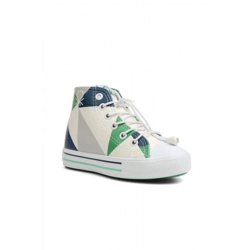 Benetton Çocuk Deri Mavi-Yeşil Spor Ayakkabı