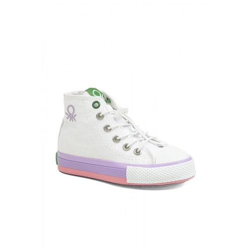 Benetton Çocuk Uzun Spor Ayakkabı Beyaz-Lila