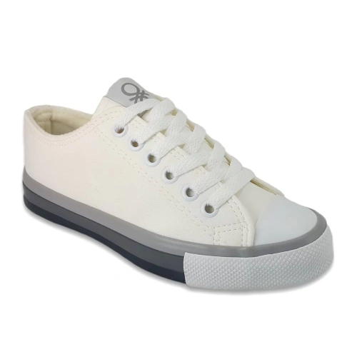 Benetton Erkek Kırık Beyaz Deri Spor Ayakkabı