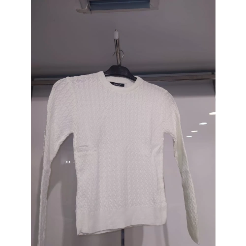 Kadın Beyaz Triko Kazak