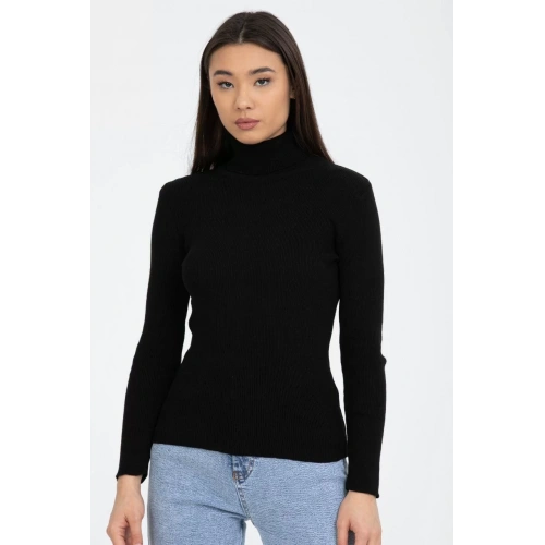 Kadın Siyah Boğazlı Kazak