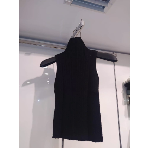 Kadın Siyah Sıfır Kol Triko Kazak