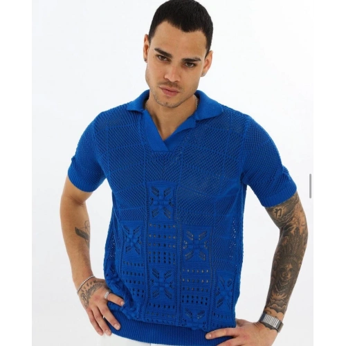 Erkek Lacivert Triko Tşhırt