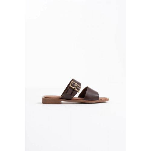 Acı Kahve Hakiki Deri Terlik TR31MY33D