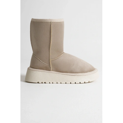 Anisa Kadın Bej Kışlık Kürklü Bot