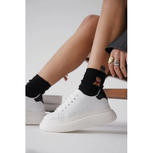 Bella Beyaz Arkası Siyah Kadın Spor Ayakkabı