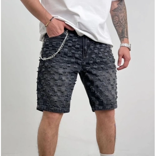 Erkek Yeni Sezon Zincirli Kot Şort