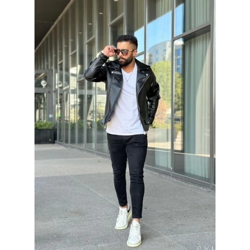 Erkek Siyah Deri Ceket