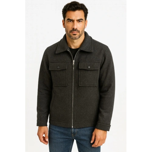 Erkek Cepli Kısa Mont