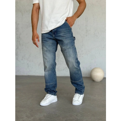 Erkek Mavi Detaylı Pantolon