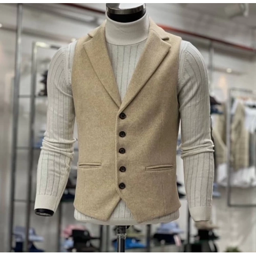 Erkek Krem Boğazlı Esnek Kazak