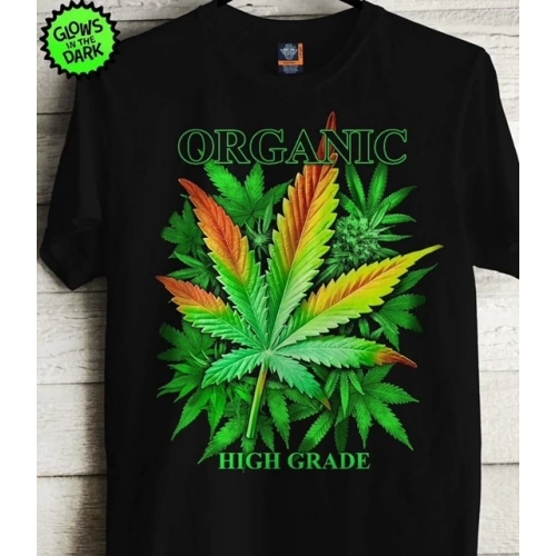 Erkek Siyah Organic Baskılı T-shirt