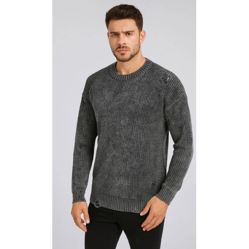 Erkek Gri Triko Kazak