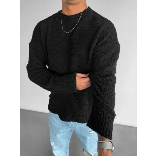 Erkek Siyah Peluş Kazak