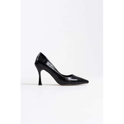 Harper Kadın Siyah Kroko Rugan Stiletto