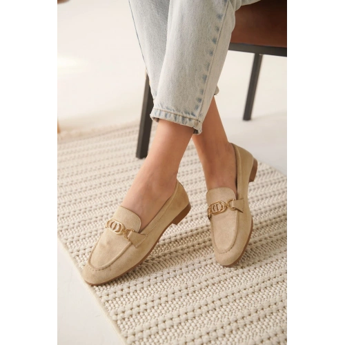 Kadın Süet Bej Günlük Ayakkabı TR27MS01B