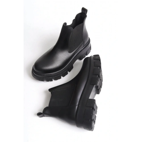 Julia Kadın Siyah Günlük Lastikli Bot