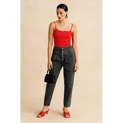 Kadın Siyah Jean Pantolon