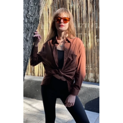 Kadın Kahverengi Gömlek