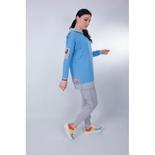 Kadın Mavi-Gri Eşofman Takımı