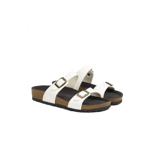 Kadın Pierre Cardin Beyaz İki Kemerli Terlik