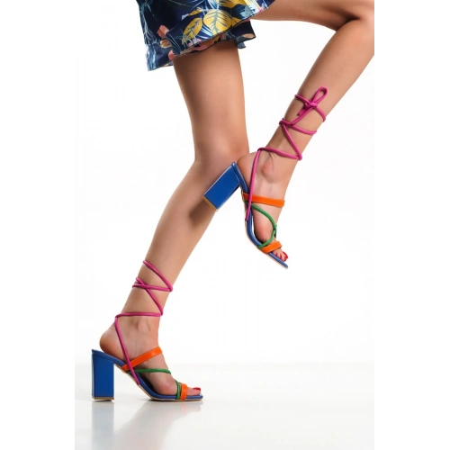 Kadın Pierre Cardin Renkli Bağlamalı Sandalet