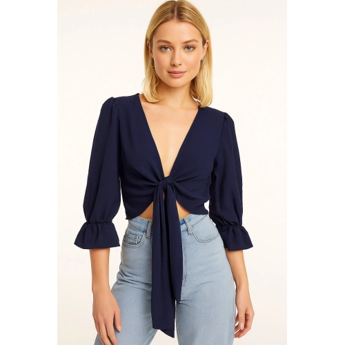 Kadın Lacivert Bağcıklı Büstiyer