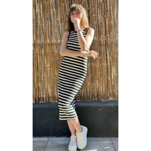 Kadın Siyah Çizgili Elbise