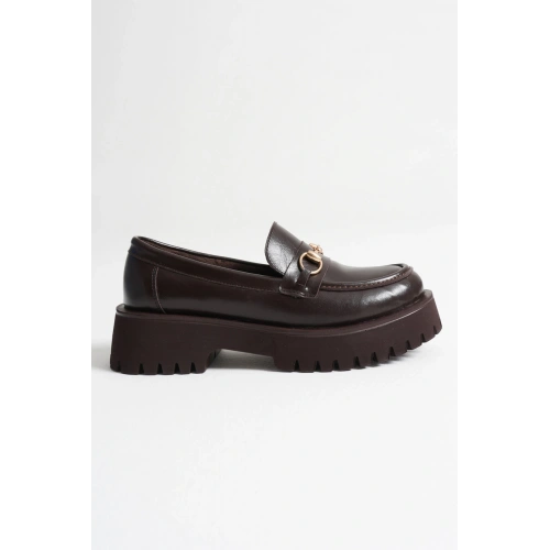 Lara Toka Detaylı Acı Kahve Günlük Loafer Ayakkabı