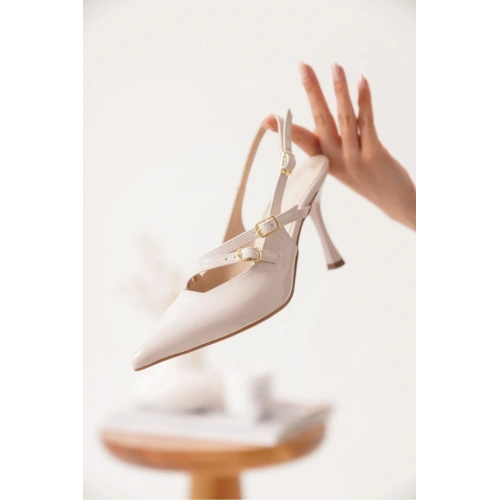 Lenora Kadın Bej Rugan Topuklu Ayakkabı