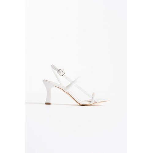 Monya Kadın Beyaz Topuklu Sandalet