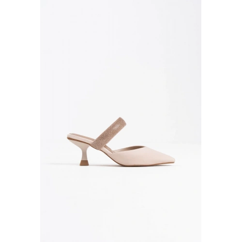 Nina Topuklu Bej Kadın Terlik