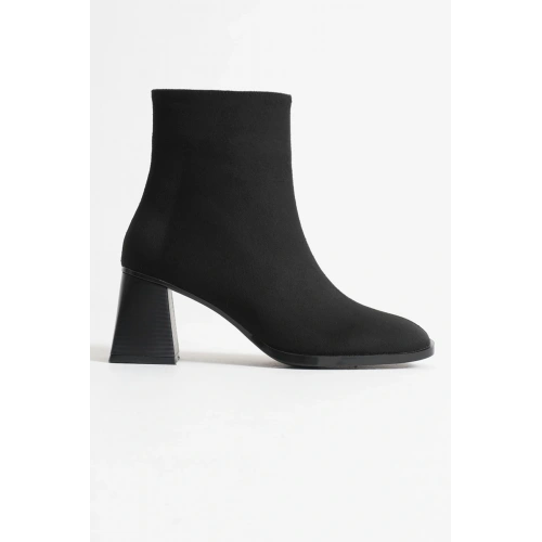 Ornela Kadın Siyah Süet Topuklu Bot