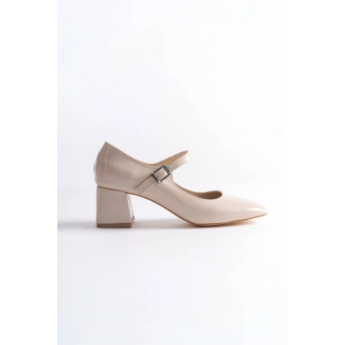 Rosalie Bej Rugan Topuklu Kadın Ayakkabı