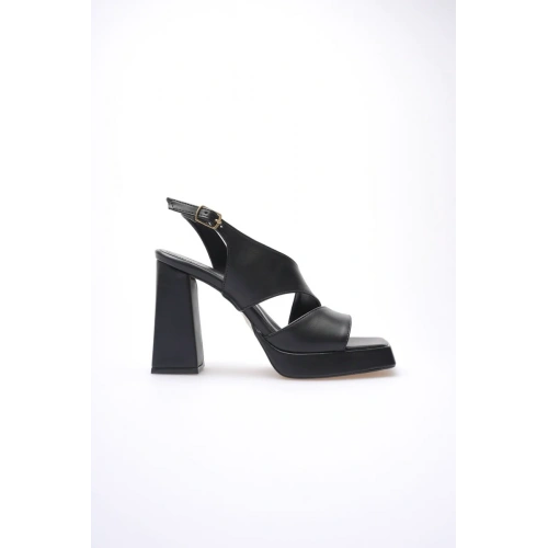 Siyah Kadın Topuklu Platform Sandalet TR12MY04A