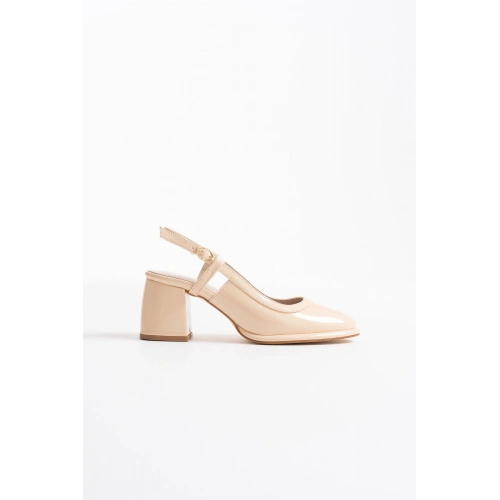 Taila Açık Sarı Rugan Kadın Topuklu Ayakkabı